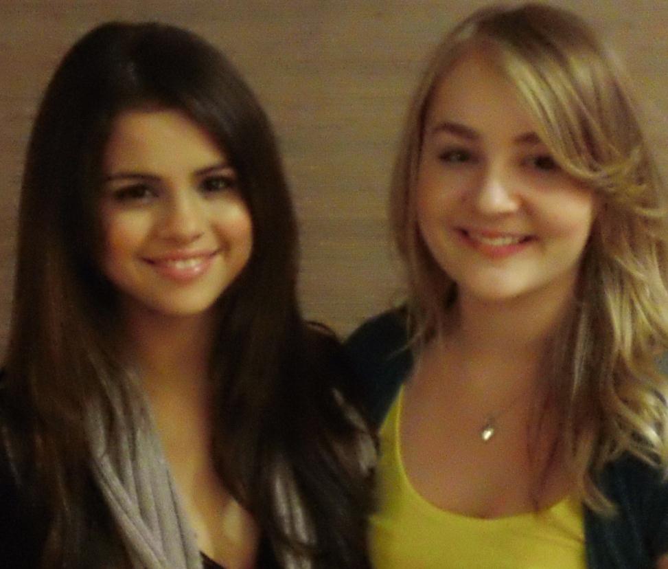 Kendal with Selena Gomez on the set of 