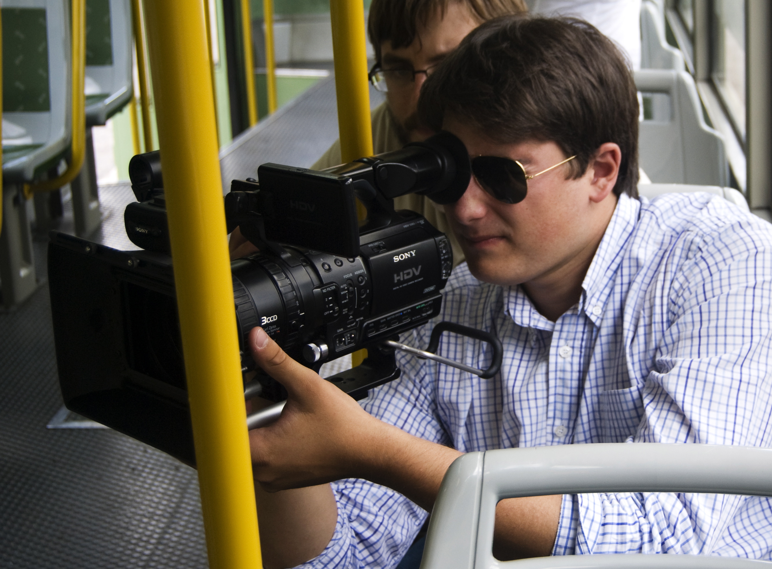 Director Giacomo Gabrielli shooting in Rome, Italy.