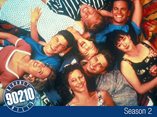 Still of Luke Perry, Jason Priestley, Jennie Garth, Tori Spelling, Brian Austin Green, Ian Ziering and Gabrielle Carteris in Beverli Hilsas, 90210 (1990)