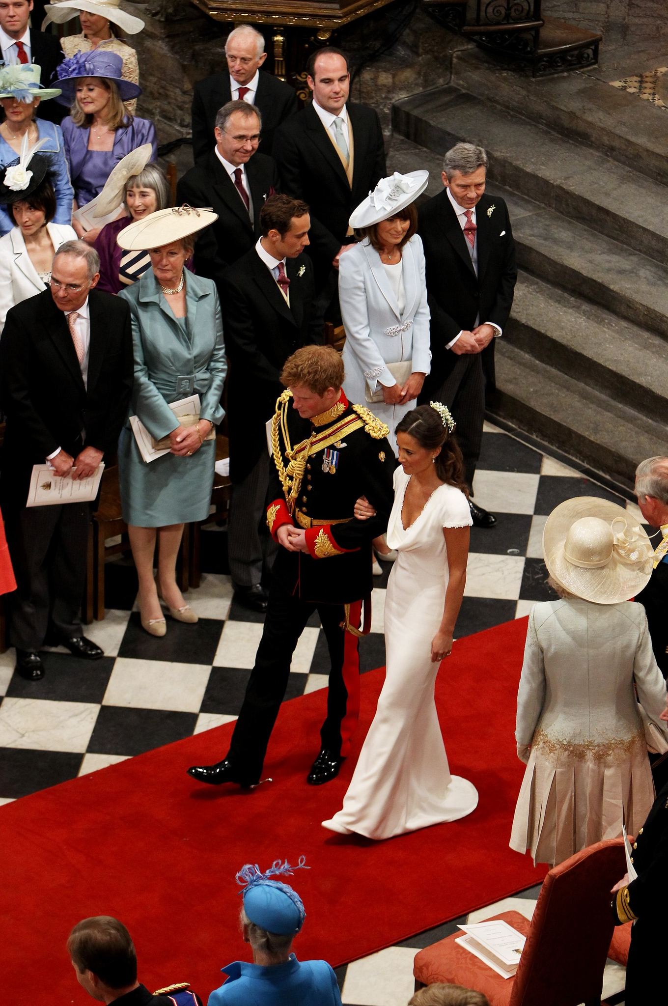 Prince Harry Windsor, Carole Middleton, Michael Middleton and Pippa Middleton