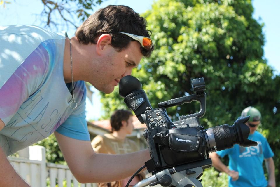 Ashley as cinematographer for a television commercial in Brisbane.