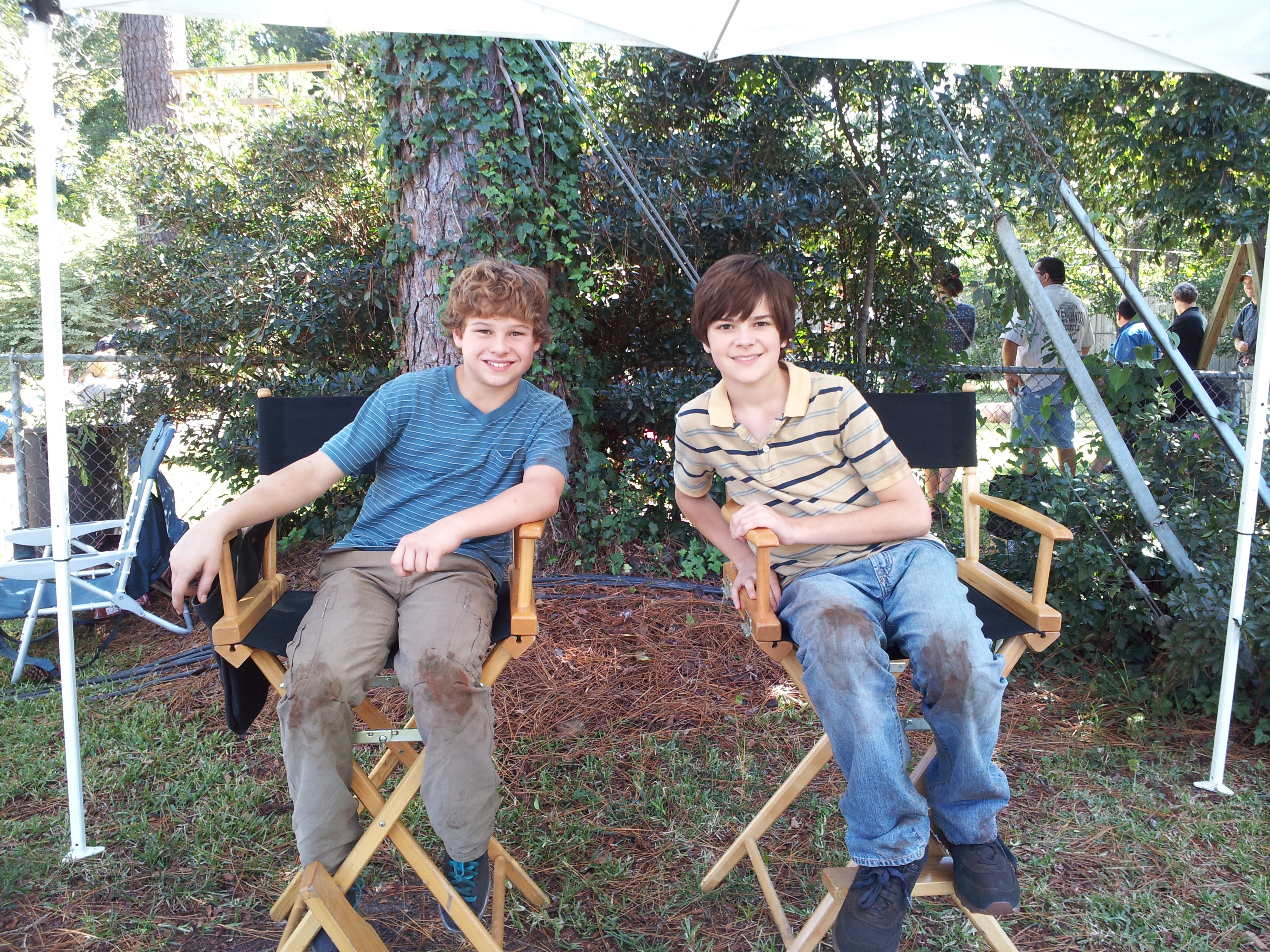Perry Cox as Young Miles on set of NBC's Revolution