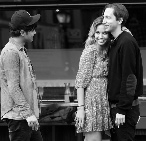 Jacob Brown with Daveigh Chase and Thomas Dekker on the set of Transference