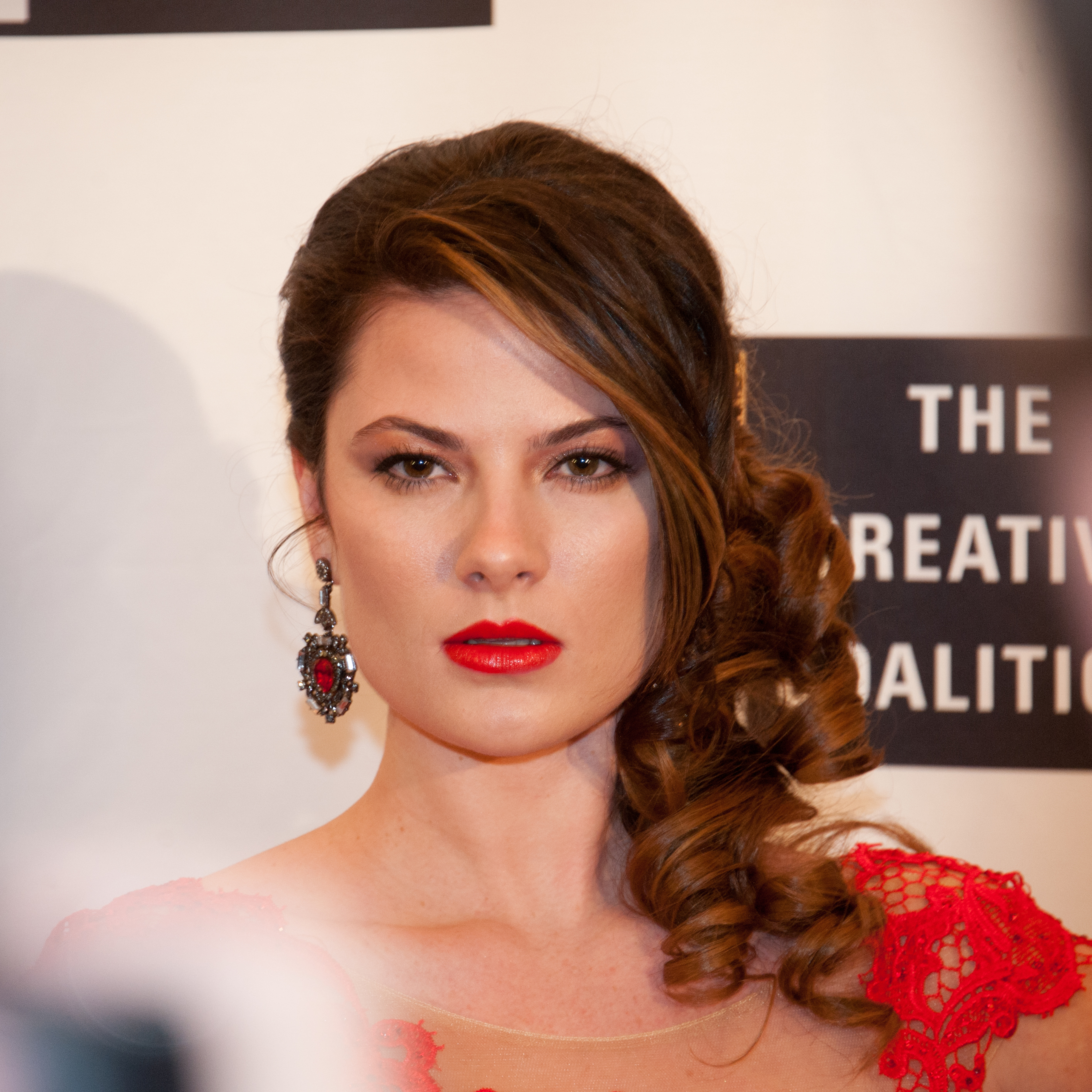 Actress Amanda Greer arrives at the Creative Coalition Inaugural Ball on Monday Jan. 21, 2013, in Washington.