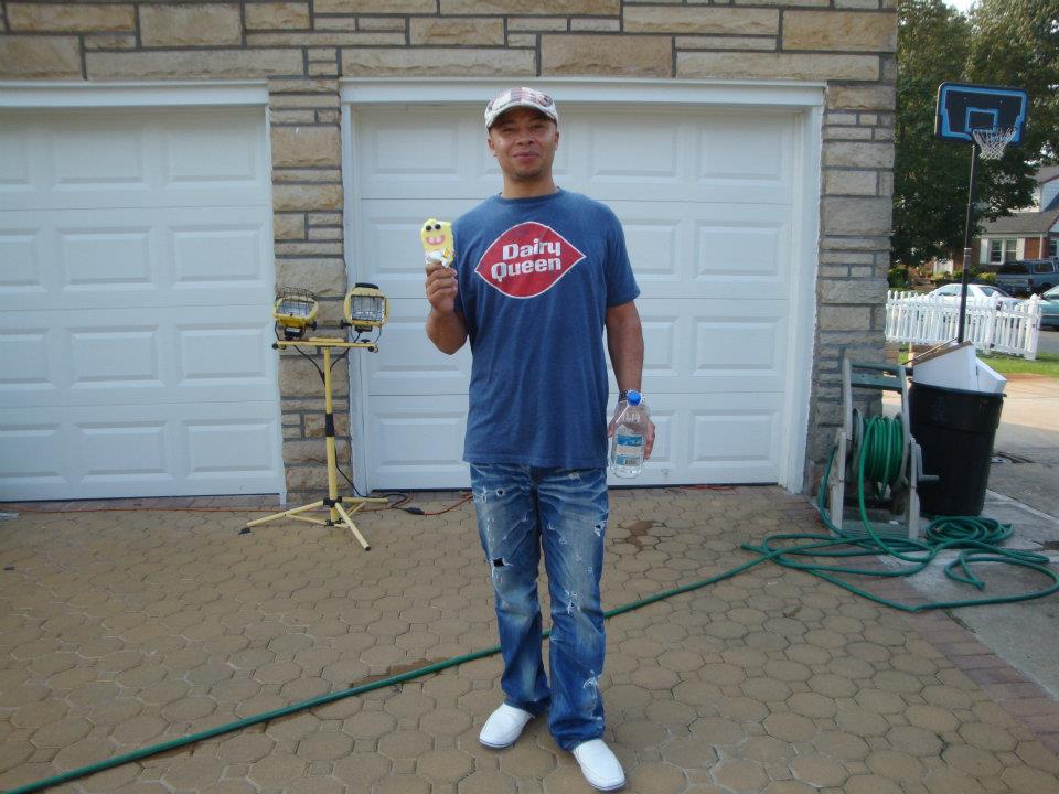 Ice cream breaking it in Long Island, New York on the set of 