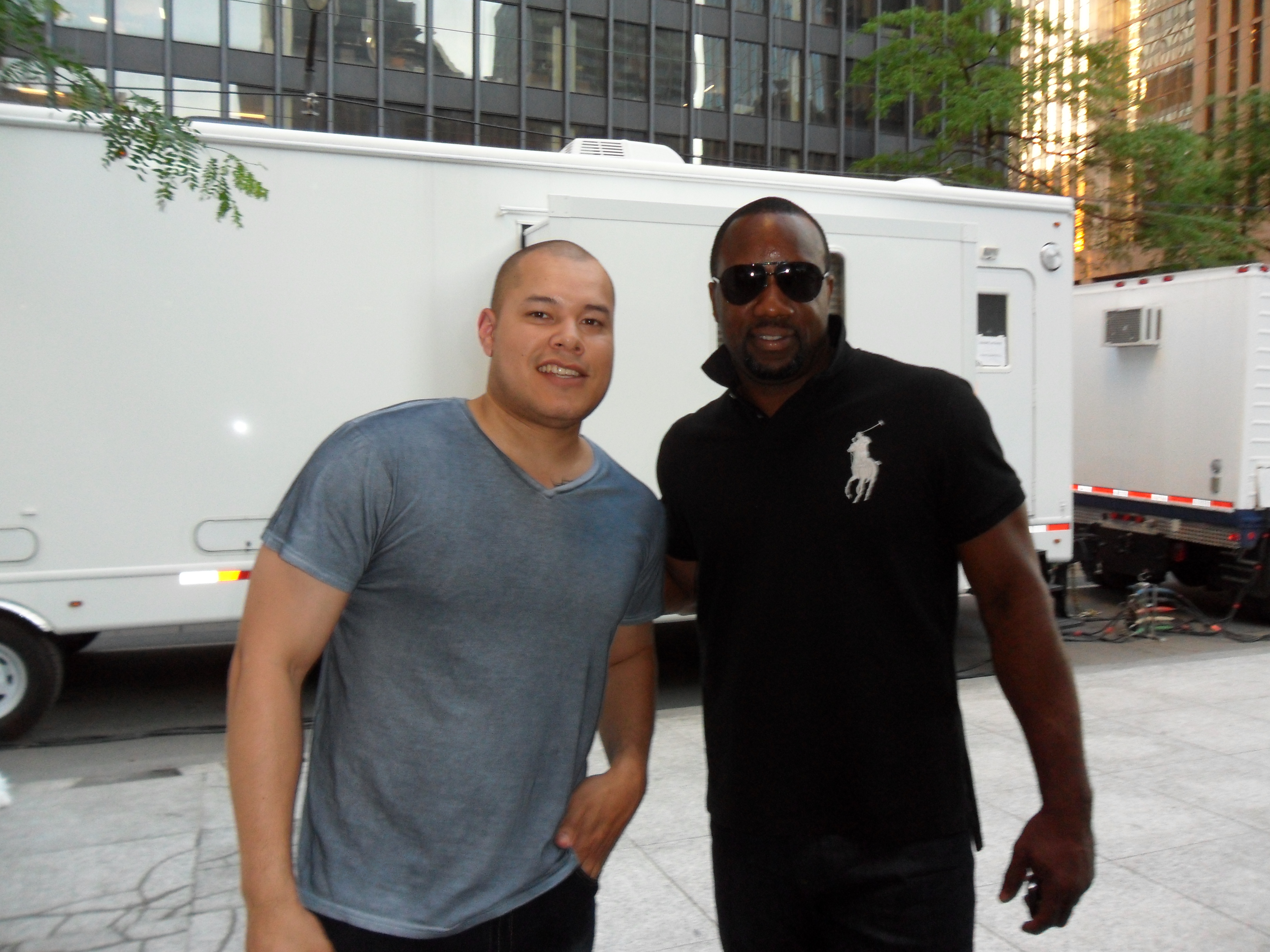 On location with Malik Yoba.