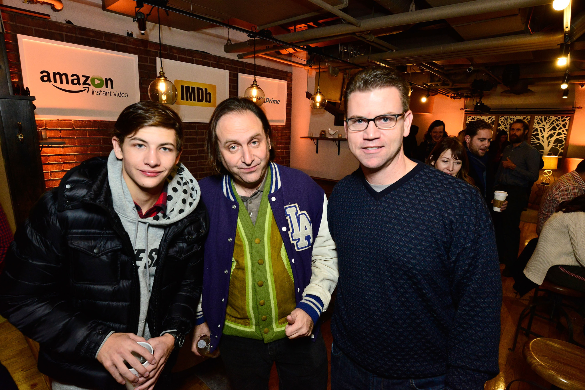 Gregg Turkington, Tye Sheridan and Rob Grady at event of IMDb & AIV Studio at Sundance (2015)
