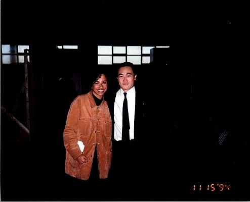 With Rae Dawn Chong on the set of Crying Freeman