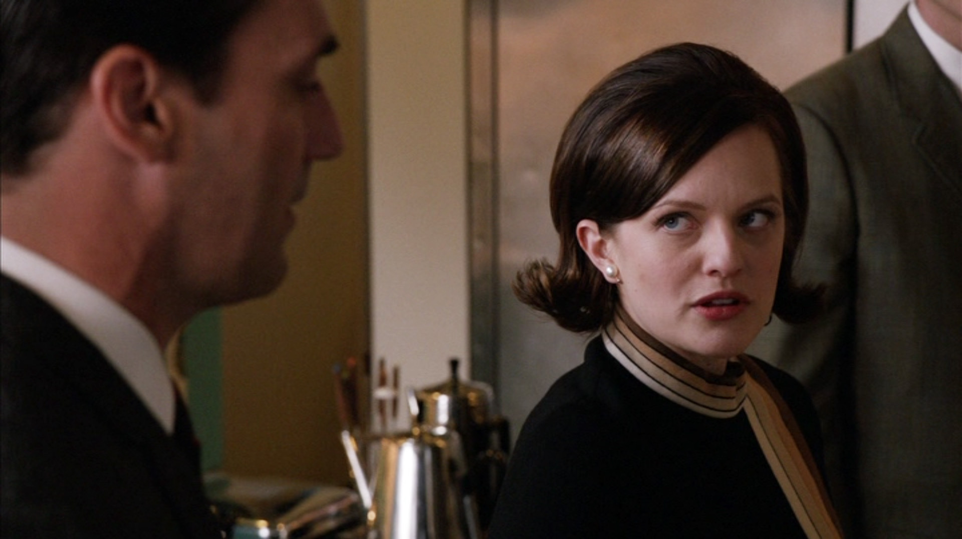 Still of Elisabeth Moss and Jon Hamm in MAD MEN. Reklamos vilkai (2007)