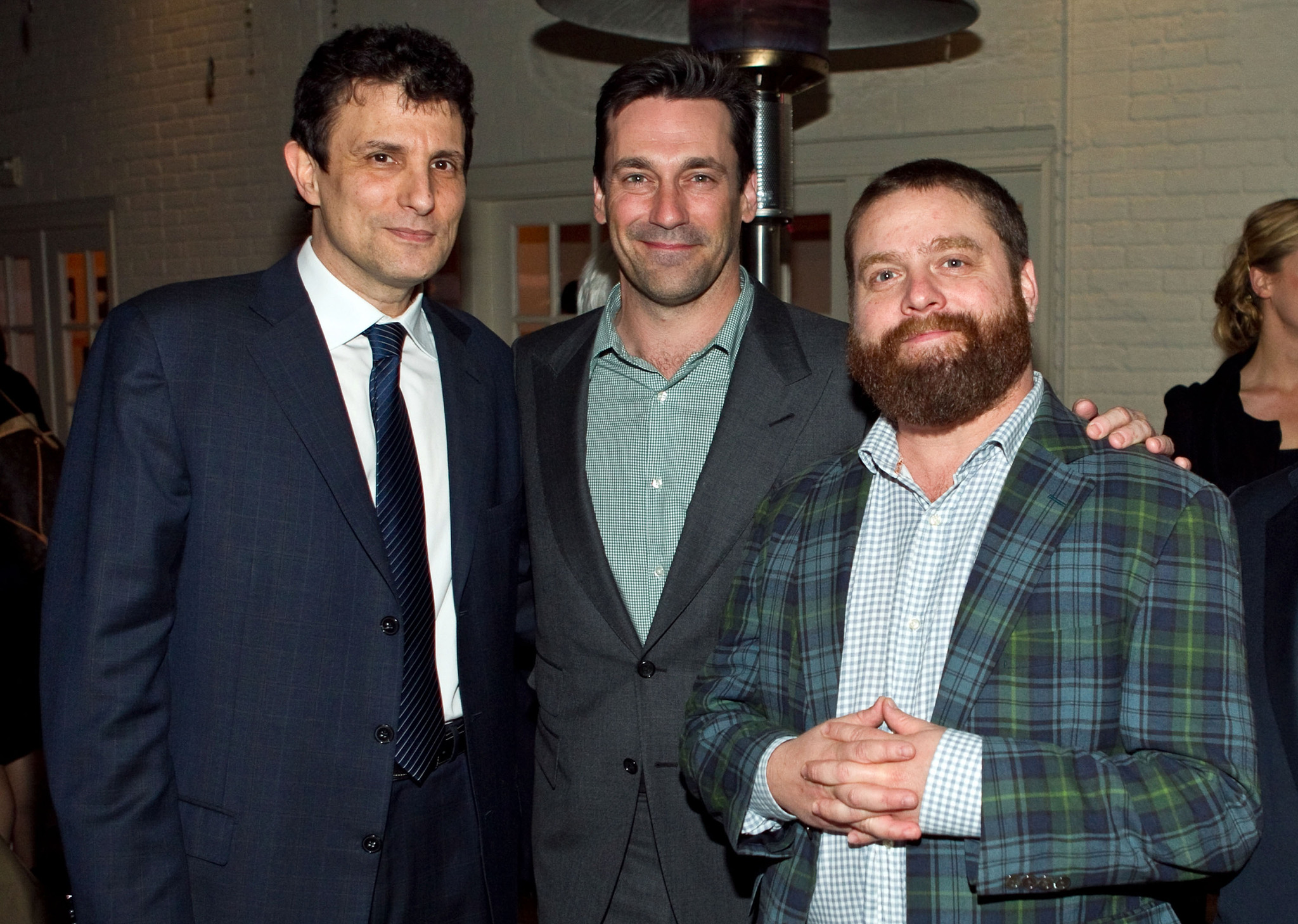 Zach Galifianakis, Jon Hamm and David Remnick