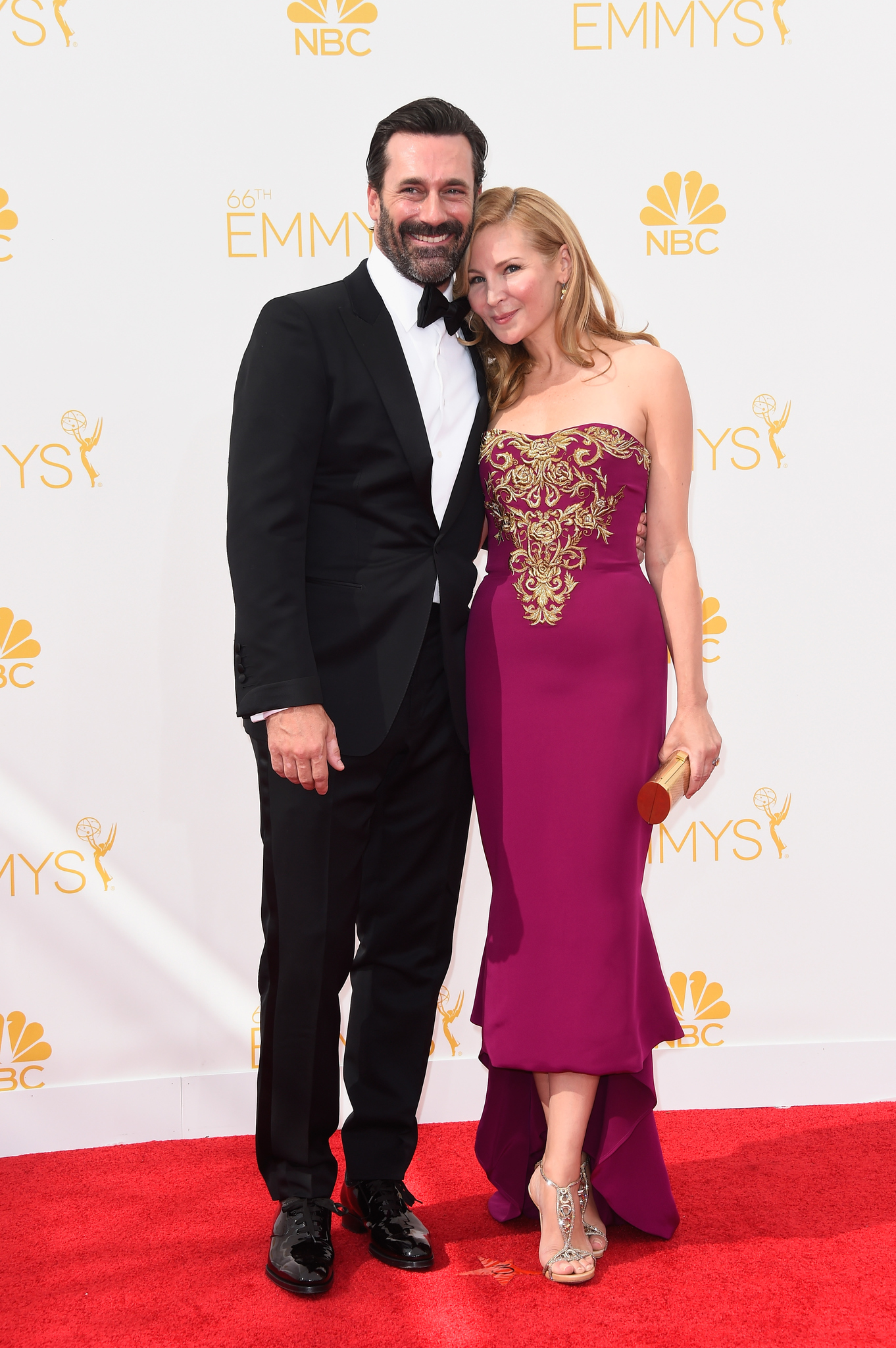 Jon Hamm and Jennifer Westfeldt at event of The 66th Primetime Emmy Awards (2014)