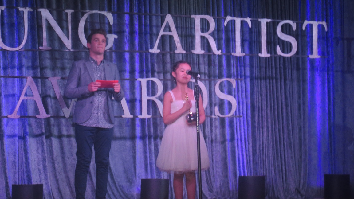Winning Best Lead Actress in a Short at the 36th Annual Young Artist Awards in LA