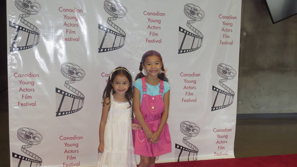 With her sister Fleur at the Canadian young Artist Film Festival