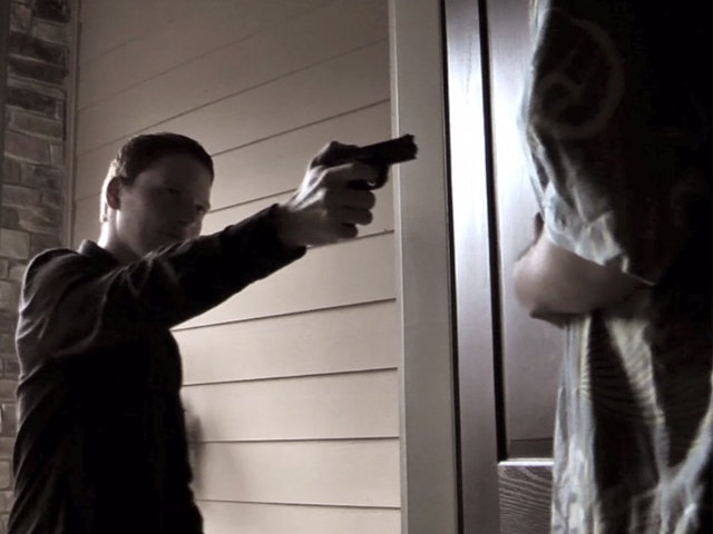 Tom (Cody Burns) seeks revenge upon his wife's killer (Matthew Salinas).