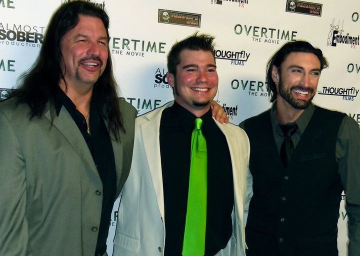 Director Matt Niehoff, with stars of Overtime, Al Snow and John Wells.