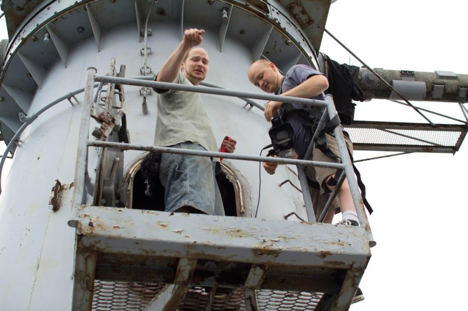 Filming Infested Ship aboard the U.S.S. Salem