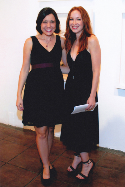 Ellen Thompson and Jessica O'Dowd at Mercedes Helnwein's art opening at Merry Karnowsky Gallery in Los Angeles on August 30, 2008.