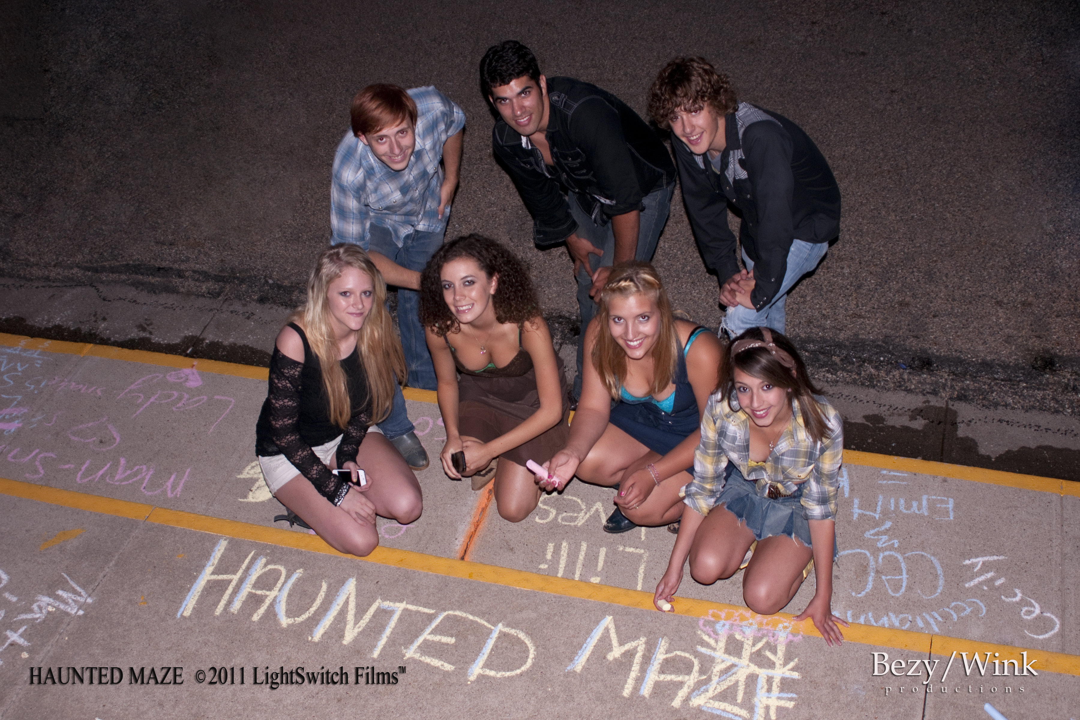 Danielle Leuschen, Cecilianna Arriola, Blase Petak, Sheldon Geer, Emily Dornbusch and Matthew Dillon in Haunted Maze (2013)