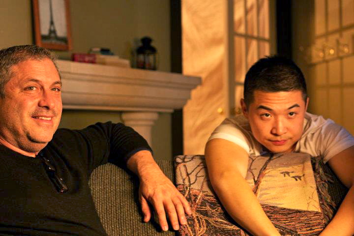 Director Michael Nankin and Howie Lai take a moment on set
