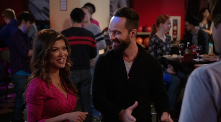 Still of Chris Diamantopoulos and Tiffany Panhilason in About a Boy.