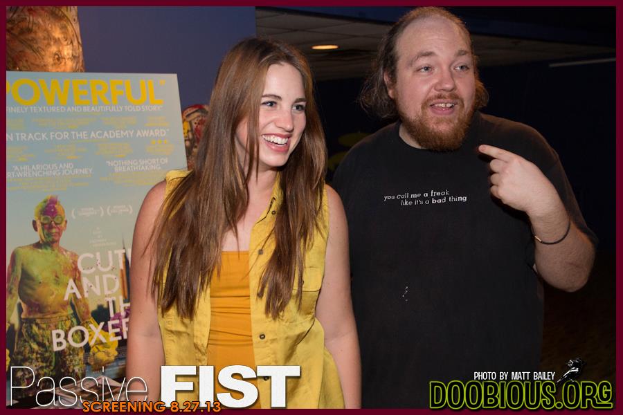 Kelly Frances Hager at Passive Fist screening with star Keith Brooks.
