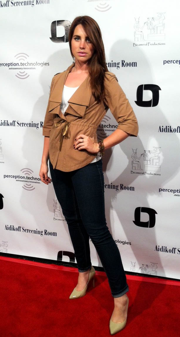 Kelly Frances Hager at a Red Carpet at the Aidikoff Screening Room