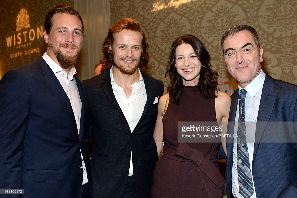 Actors Ben Robson, Sam Heughan, Caitriona Balfe, and James Nesbitt attend the BAFTA Los Angeles Tea Party at The Four Seasons Hotel Los Angeles At Beverly Hills
