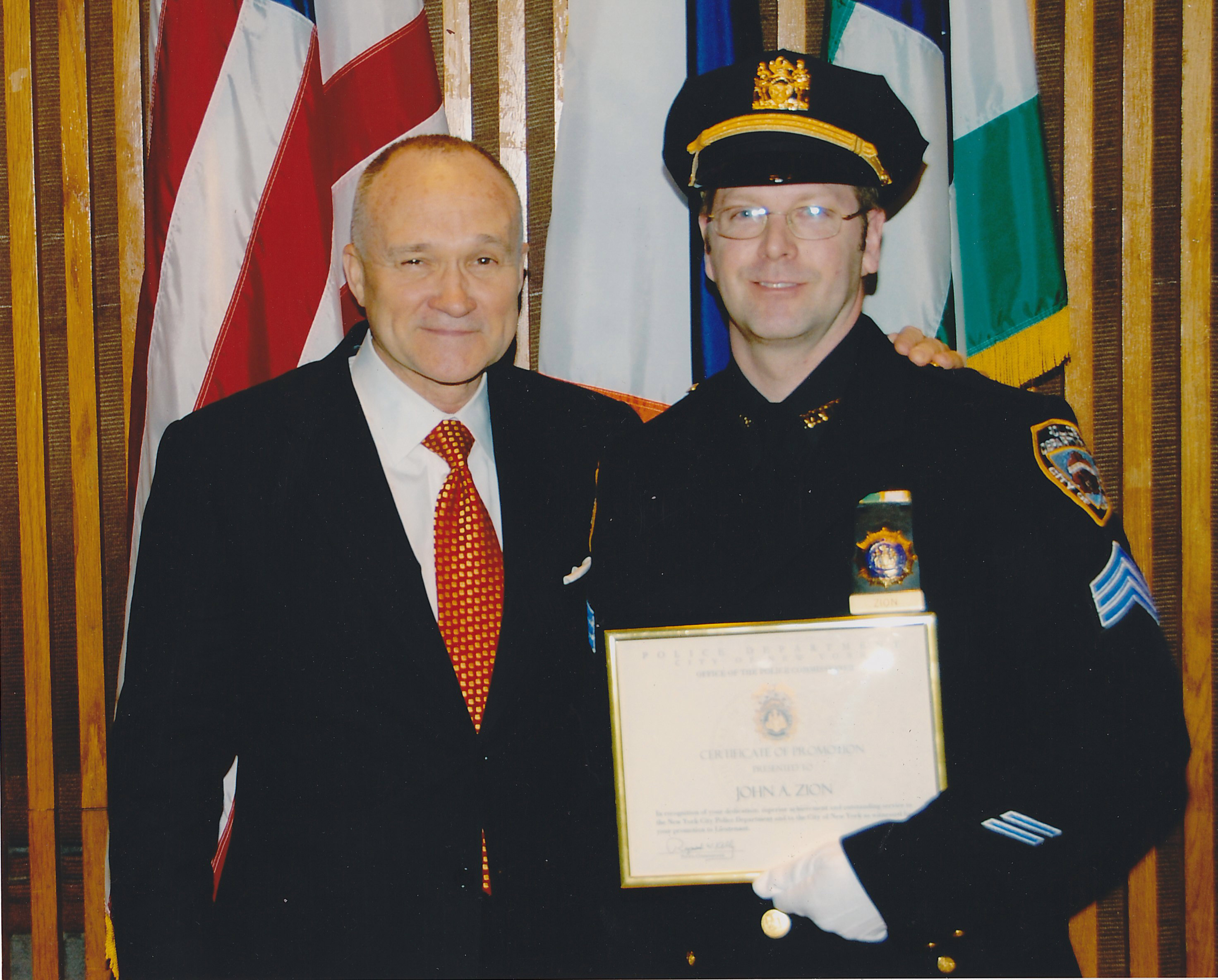 At the Promotional Ceremony with NYPD Police Commissioner Ray Kelley.