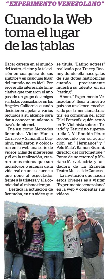 Newspaper Diario 2001. Project: Experimento venezolano