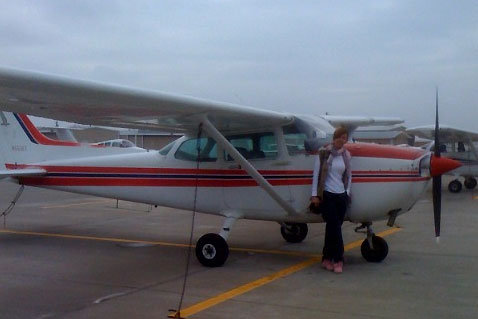 As a pilot, Susannah Charleson has more than 2,000 hours as pilot-in-command of this Cessna 172, back in the 90's.