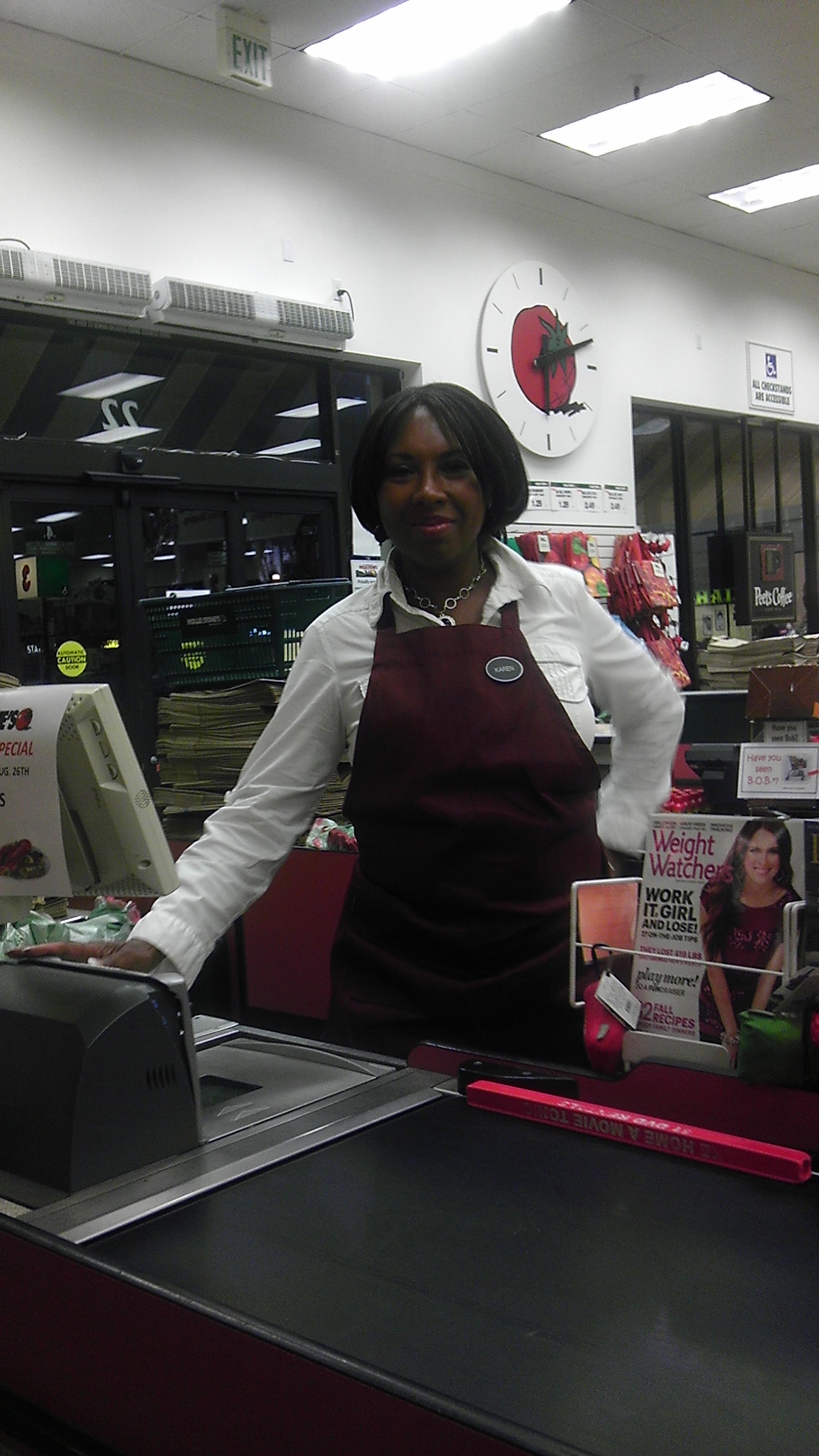 On set of SAP as Checkout Clerk