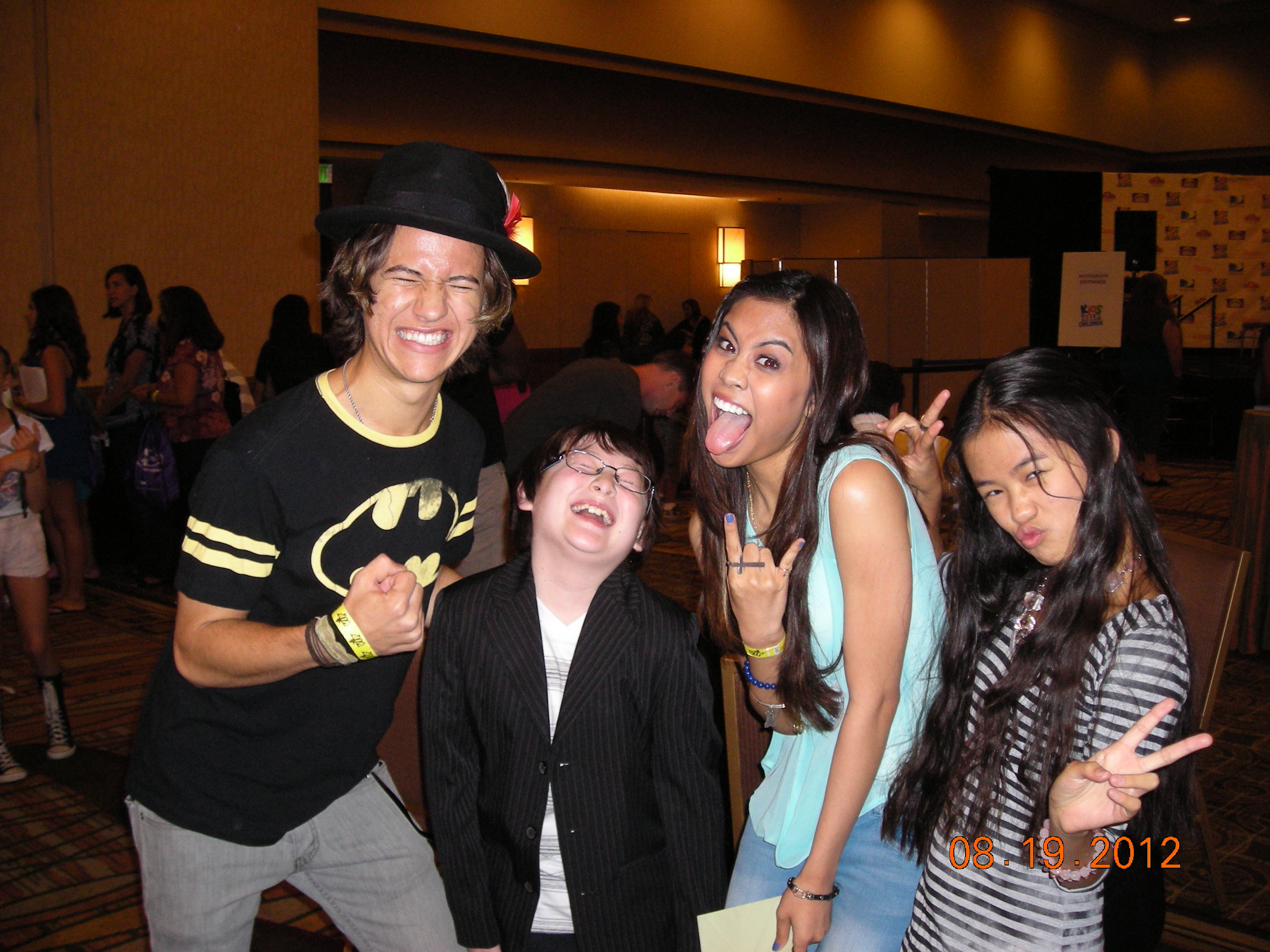 Me, clowning around with cast mates from Nickelodeon's Bucket & Skinner's Epic Adventures: Dillon Lane, Ashley Argota and Tiffany Espensen.