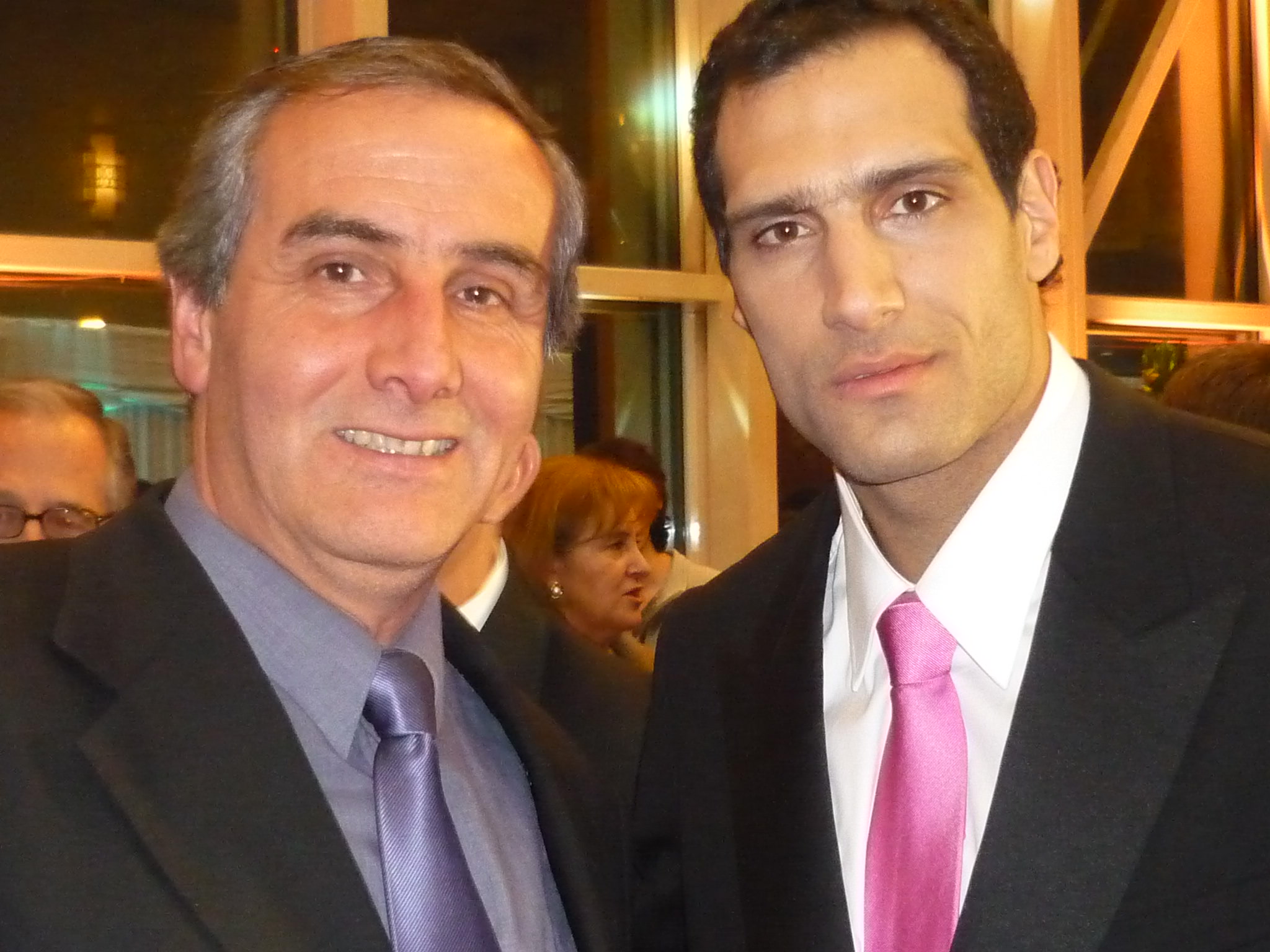 Luis Vitalino Grandón with actor Marko Zaror in MANDRILL premiere, 2010