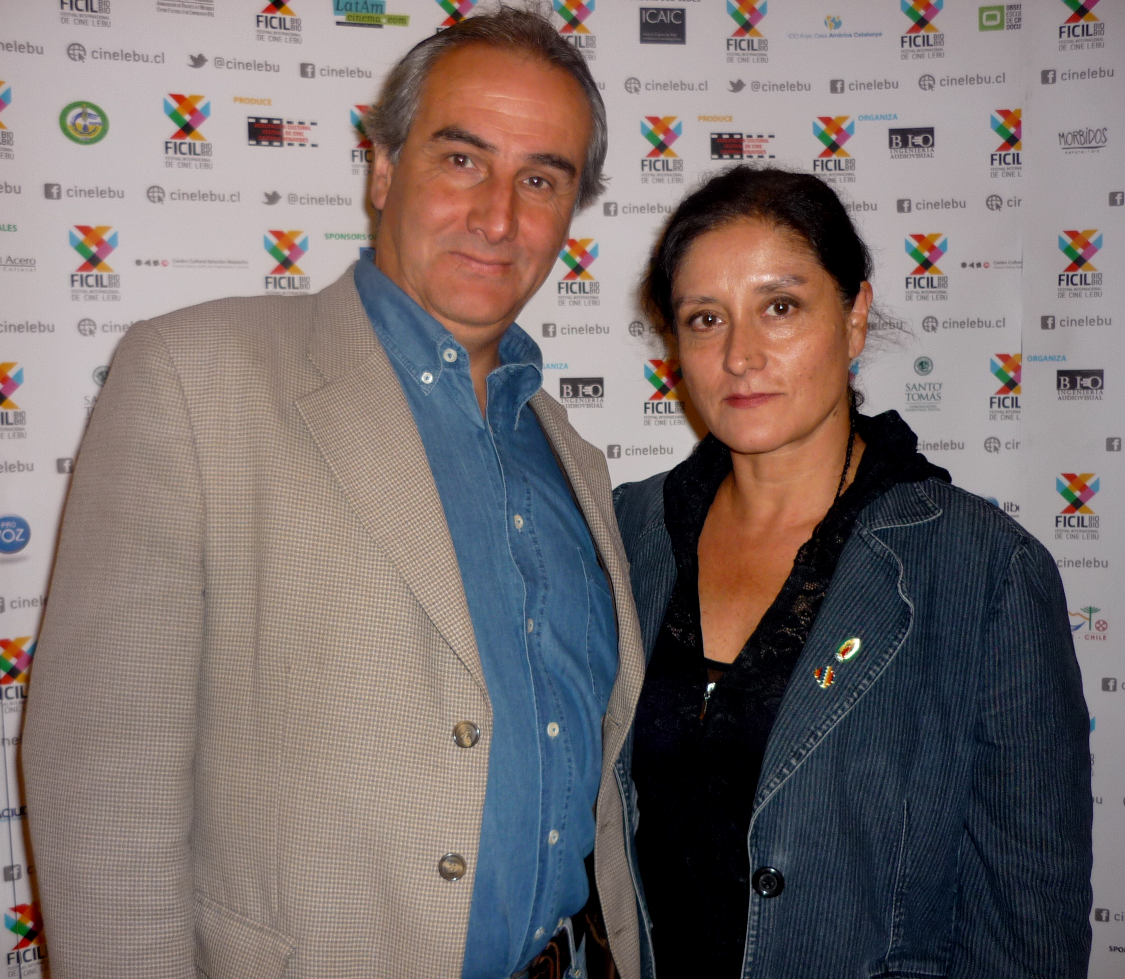 Luis Vitalino Grandón with the great chilean actress Catalina Saavedra at event of Lebu International Film Festival 2013