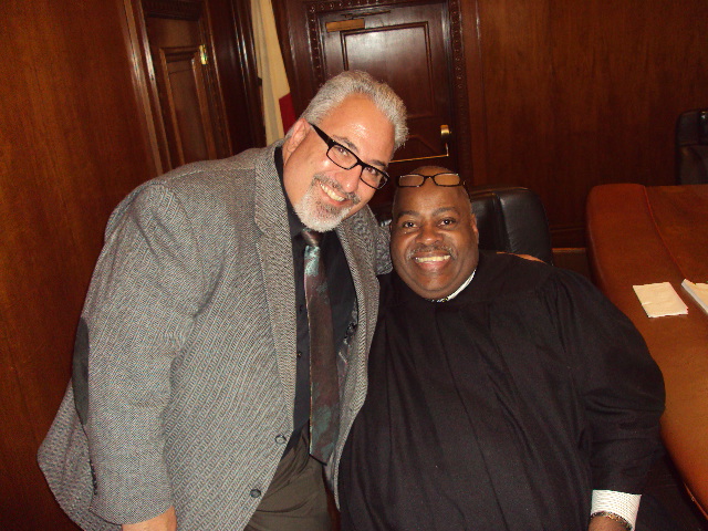 Me with Reggie VelJohnson on the set of Strike One.