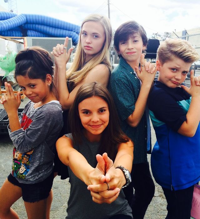 On the set with Richie Rich cast and friends: Jenna Ortega, Lauren Taylor, Joshua Carlon, Jake Brennan, and Brooke Wexler