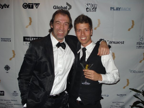 Cody with Canadian legend Shaun Johnston at the 2009 Gemini awards
