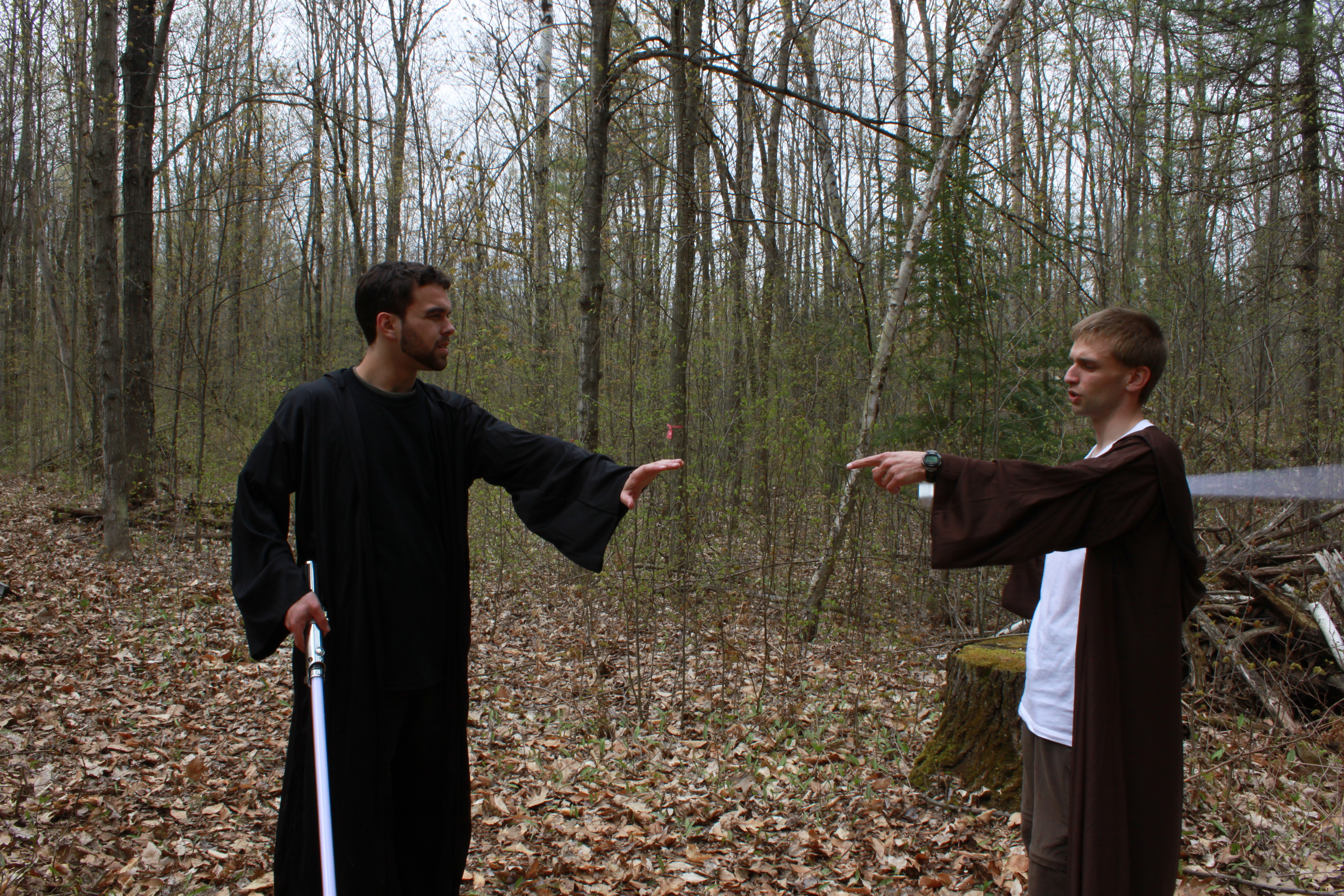 Kyle Parish discusses a scene with actor Matthew Schliesmann