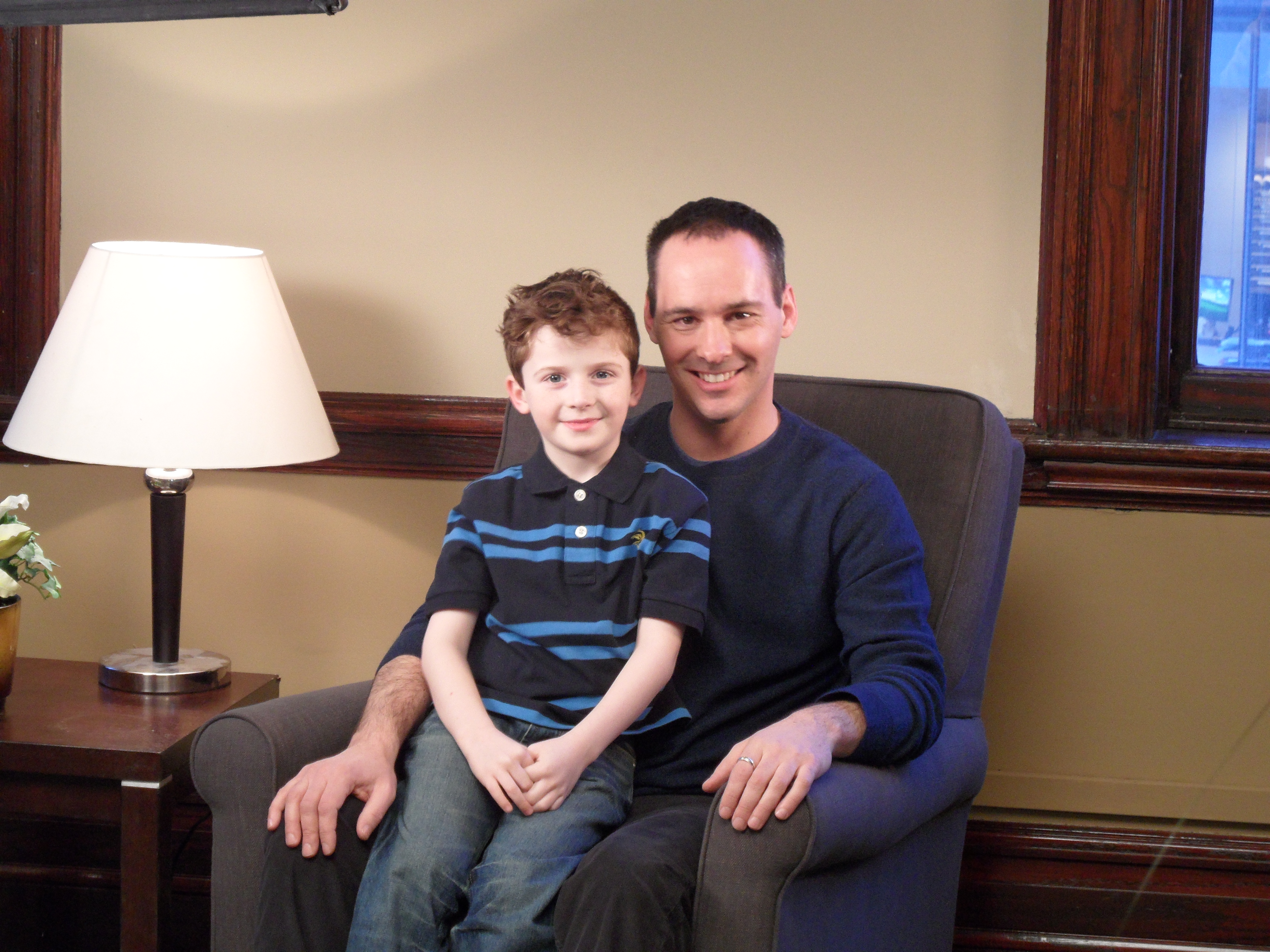 Warehouse 13 (TV series) - on set with Robert Tsonos (Owen Larsen's son) - Jayden playing Owen Larsen's grandson. Feb. 2011