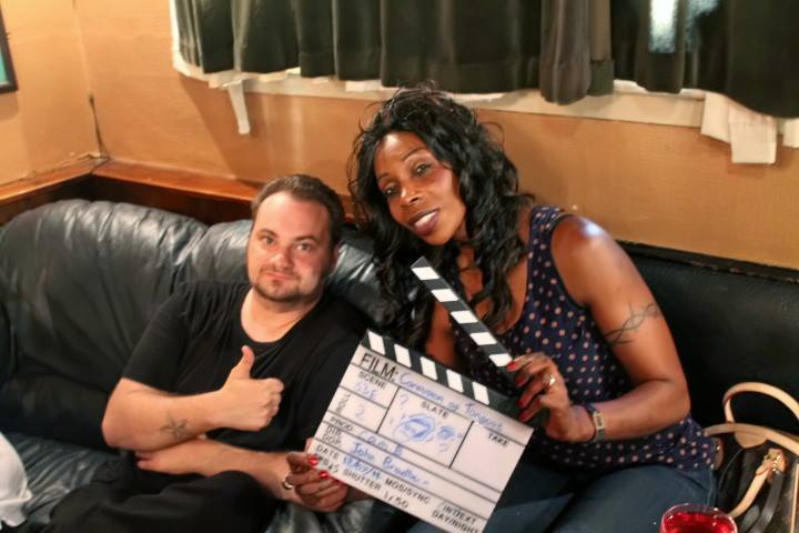 Taking a break on set of The Confusion of Tongues (2014) with actress/director/model J Koissi Stephanie.