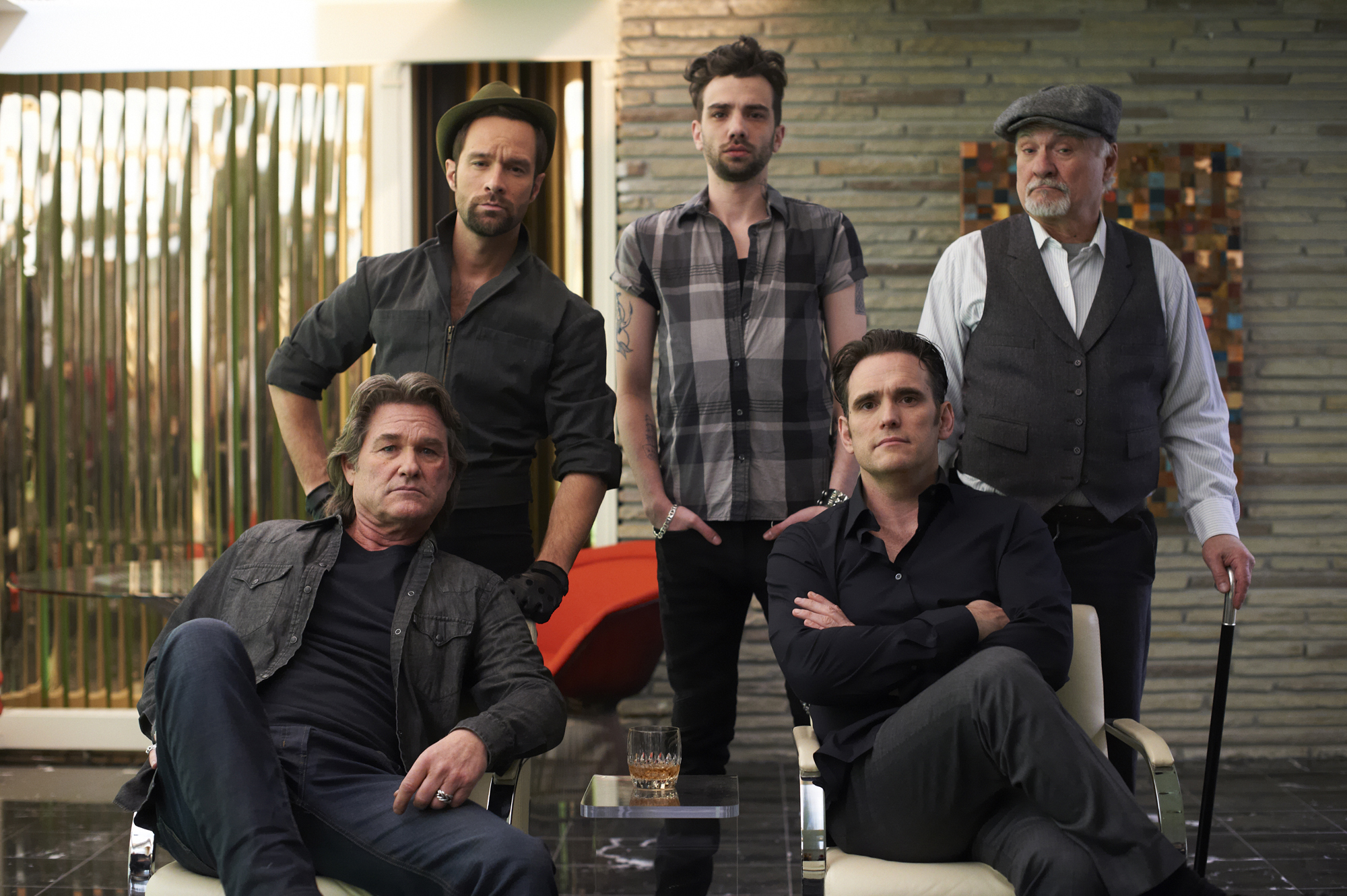 Still of Matt Dillon, Kurt Russell, Jay Baruchel and Chris Diamantopoulos in The Art of the Steal (2013)