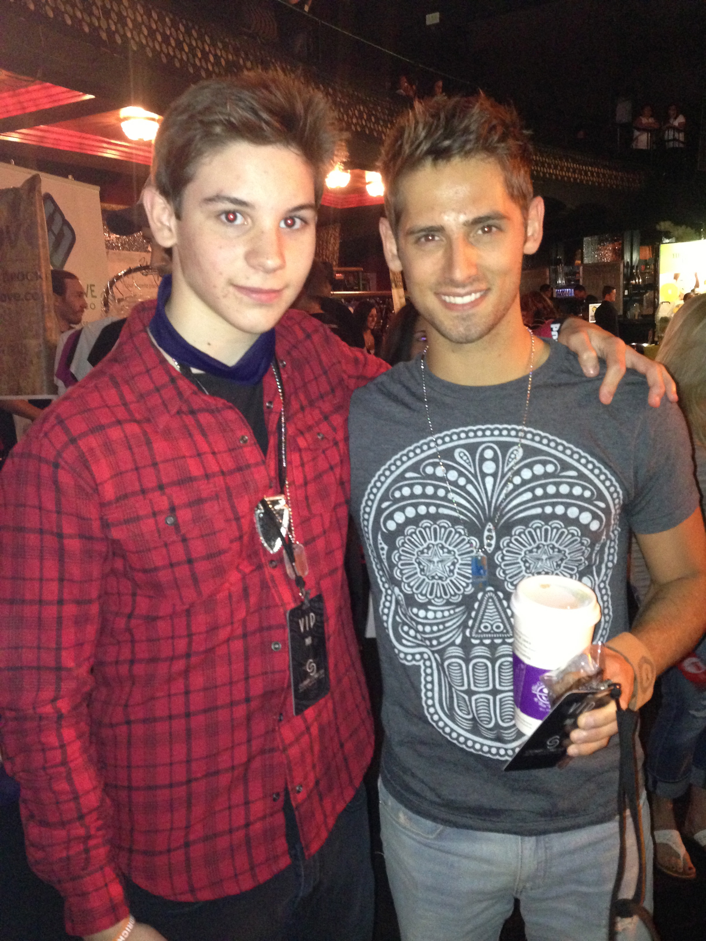 Ty Parker with Jean-Luc Bilodeau at The Teen Choice Awards Gifting Suite