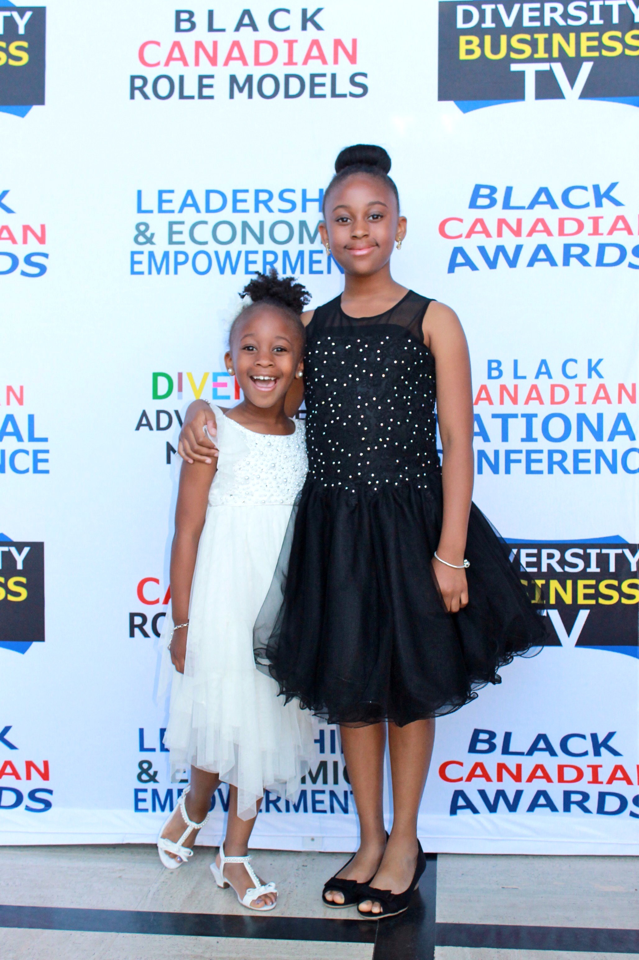 Ava and her sister Allison at the 2015 Black Canadian Awards in Toronto, Canada