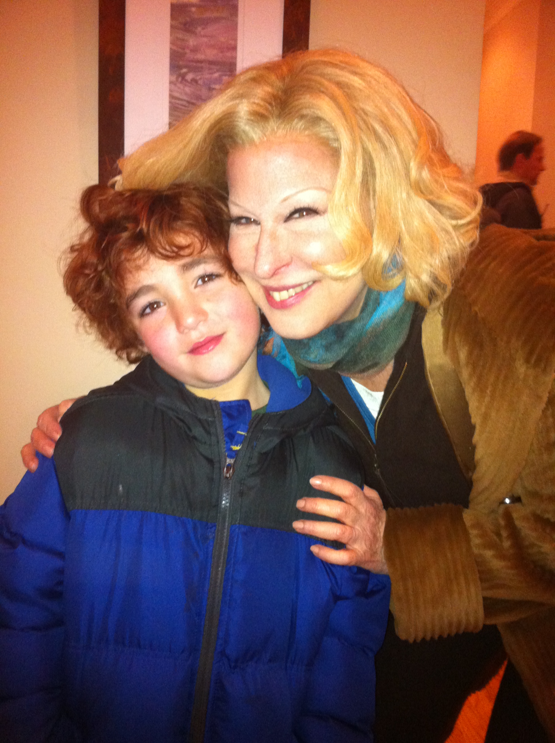 Luke Donaldson and Bette Midler from the set of Parental Guidance