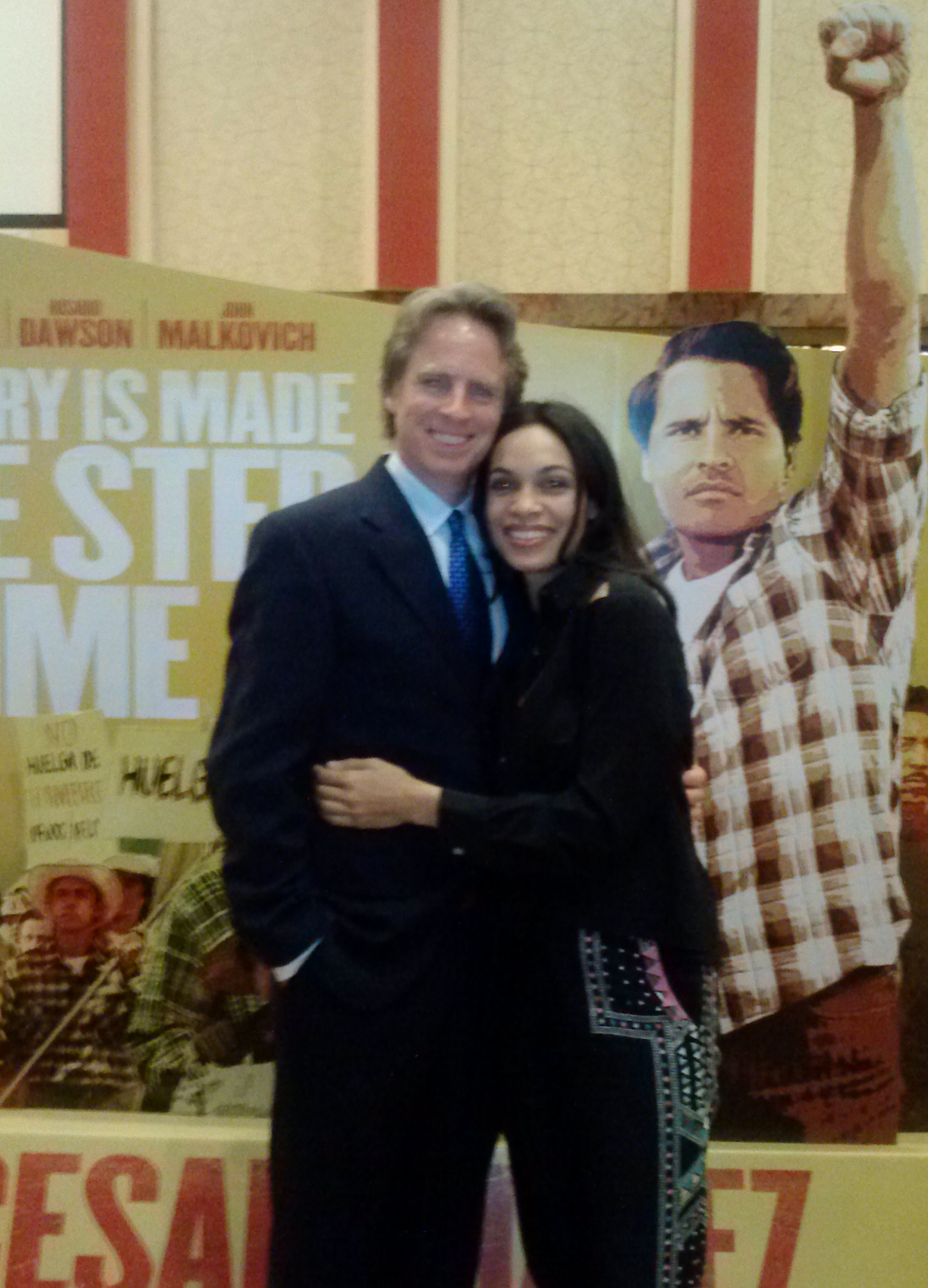 Jack Holmes with Rosario Dawson at the Bakersfield, CA premiere of 
