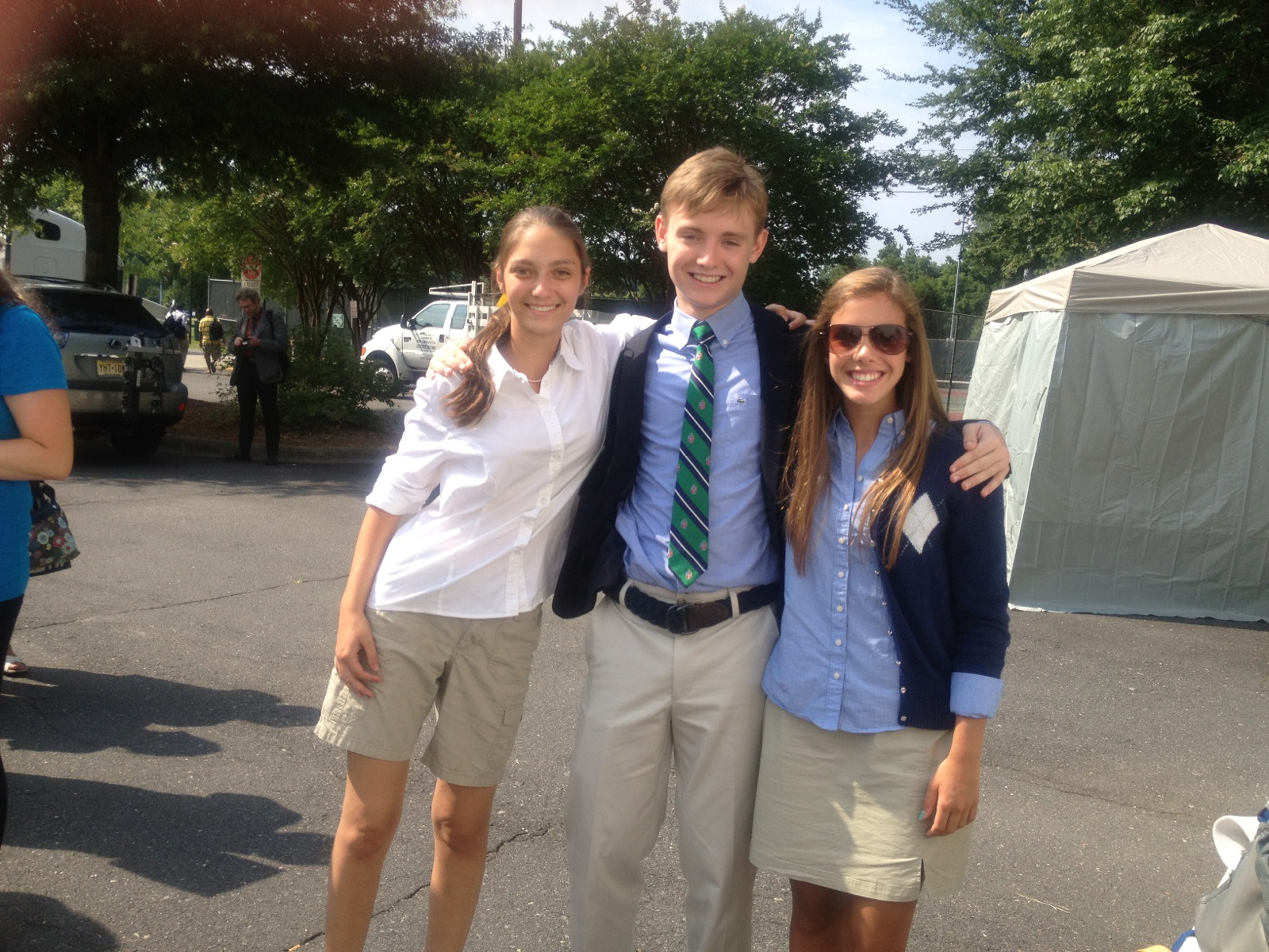 Cameron Fachman and Jessica Bisner on set 