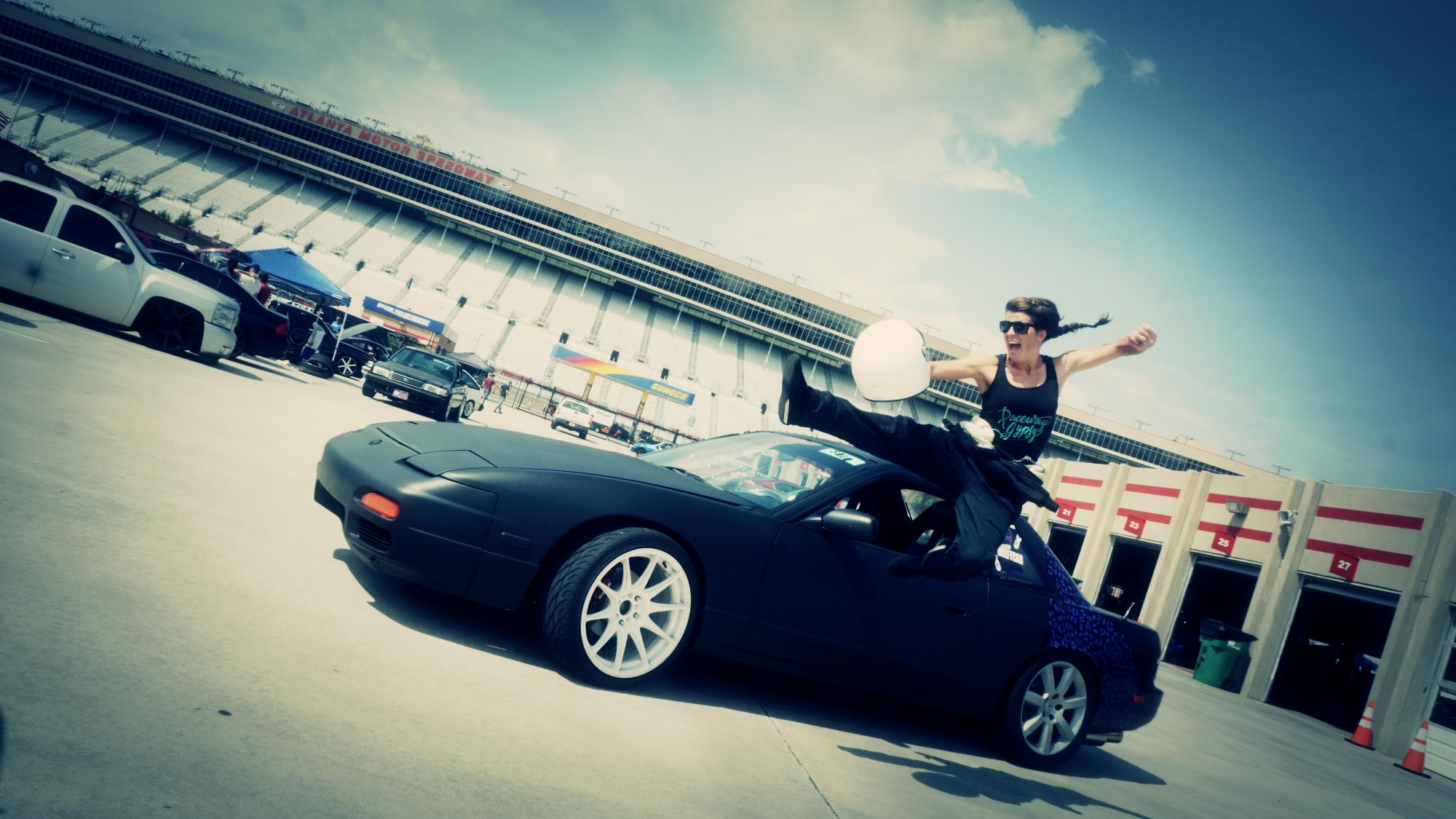 Crystal at Atlanta motor speedway with here s13 Nissan 240sx Drift car. Turning the car into a drift missile project to further enjoy the awesomeness of motor sports!