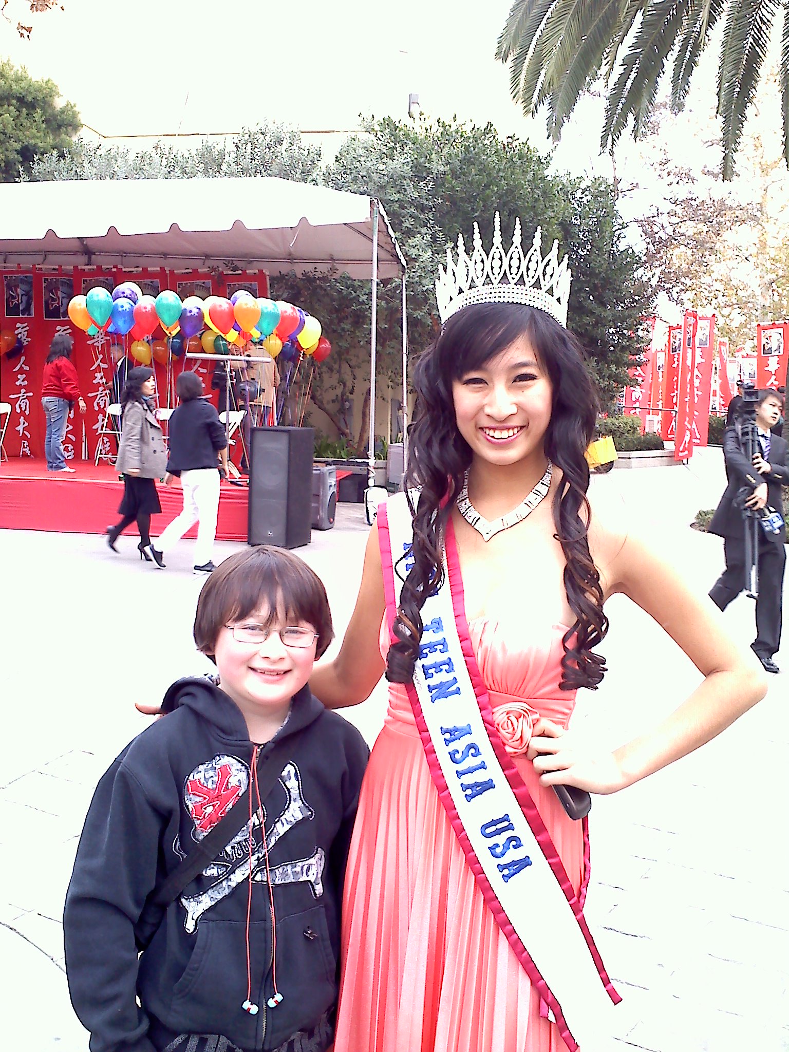 Matthew Jacob Wayne paid a visit to his God Sister, Miss Teen Asia USA, Meeghan Henry, at the American Asian Festival in Pomona, CA in February, 2012.