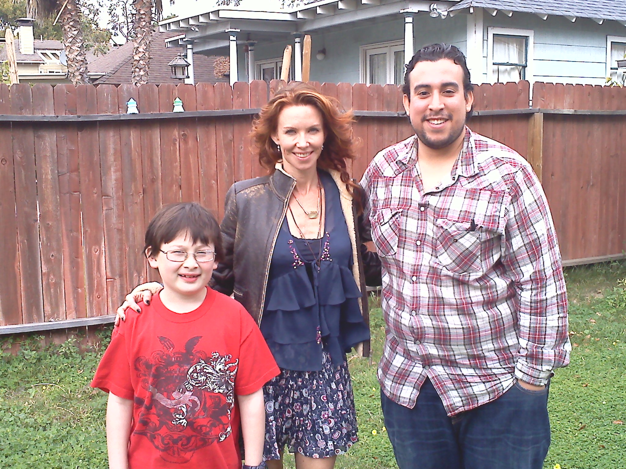 Matthew Wayne, on set of Indie Feature Film: Revolution, with onscreen mom, actress: Challen Cates and director: Michael Cruz. February, 2011.