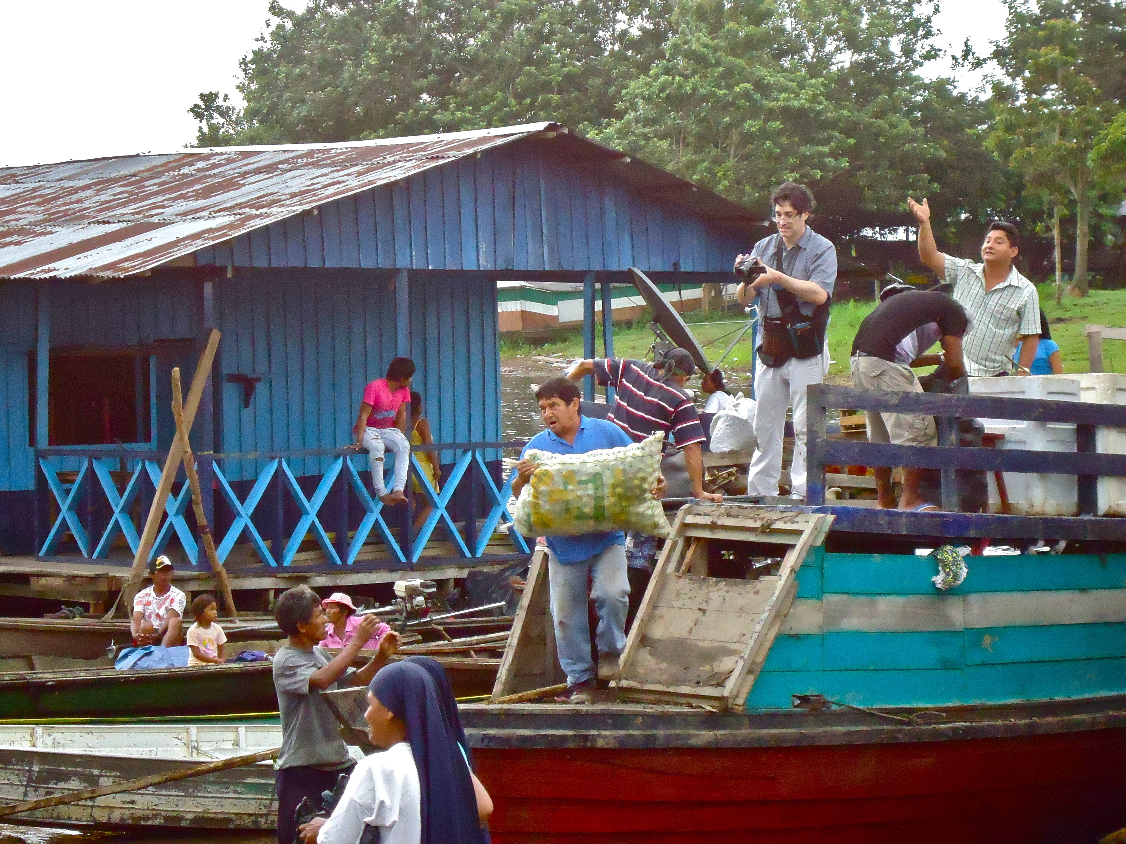 Shooting at the port of Leticia, Amazonas.